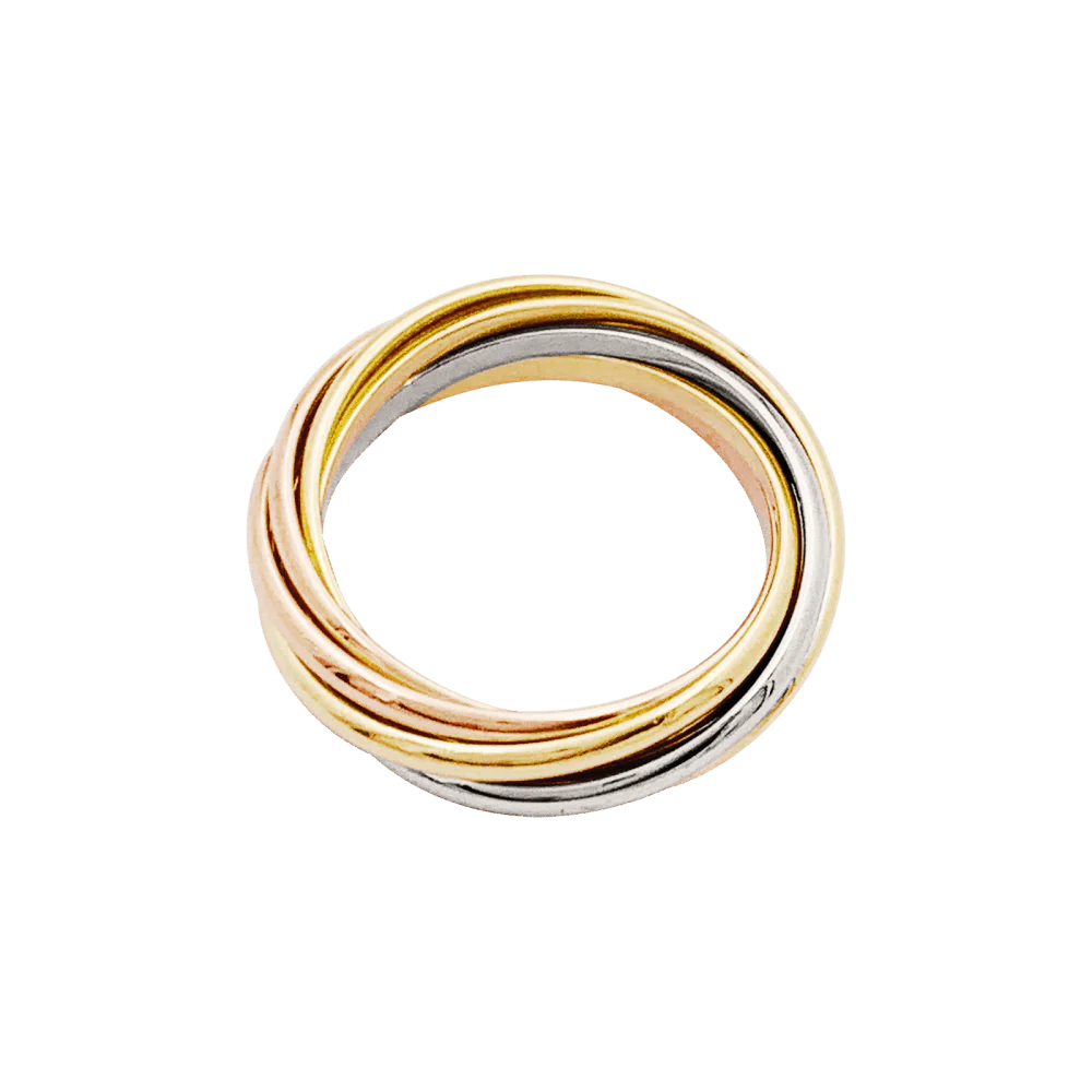 Bague Alliance CARTIER "Trinity" en or blanc, or jaune et or rose - Image 4