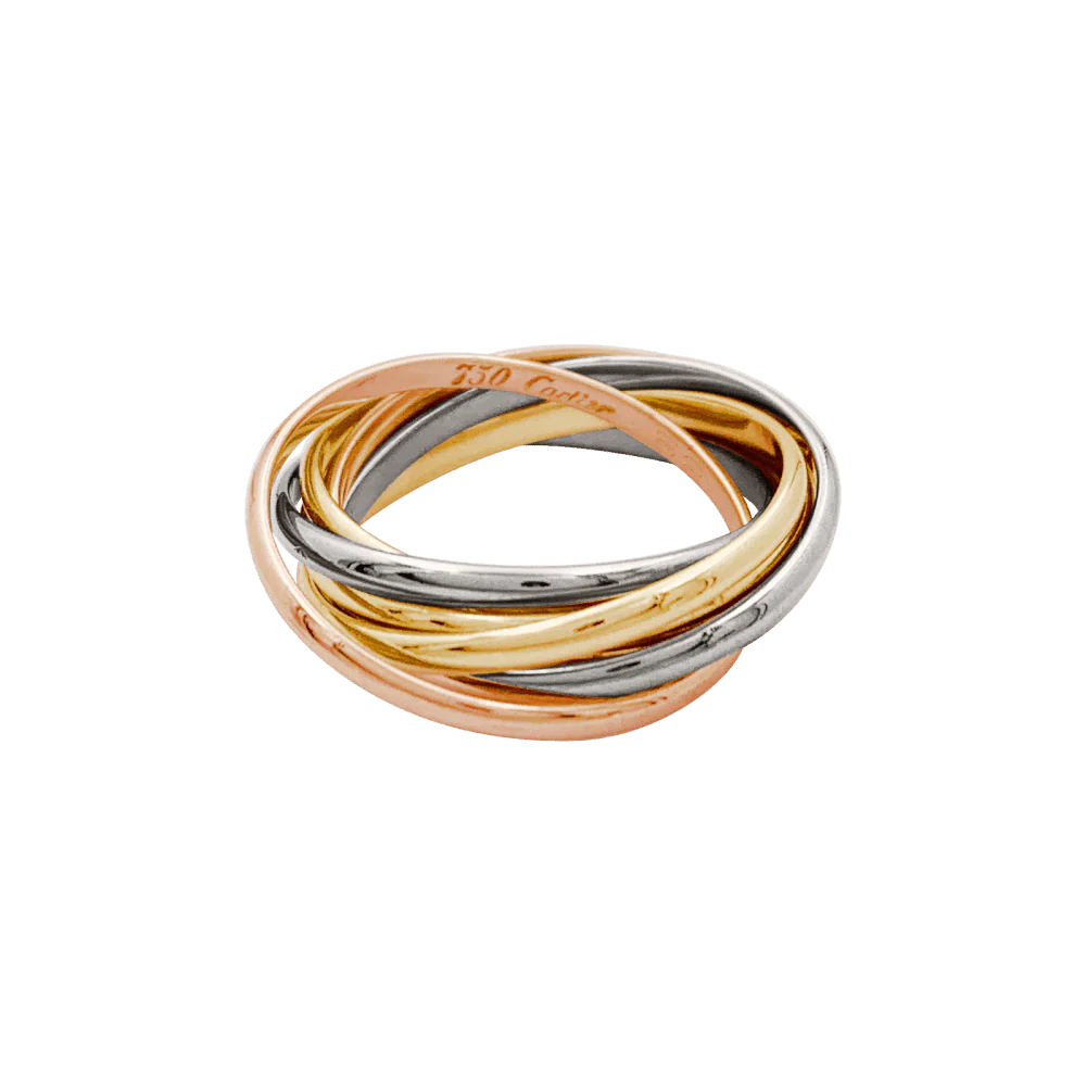 Bague Alliance CARTIER "Trinity" en or blanc, or jaune et or rose - Image 5