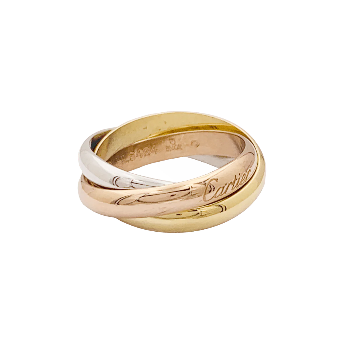 Bague Alliance CARTIER "Trinity Classique" en or rose, or jaune et or blanc - Image 3
