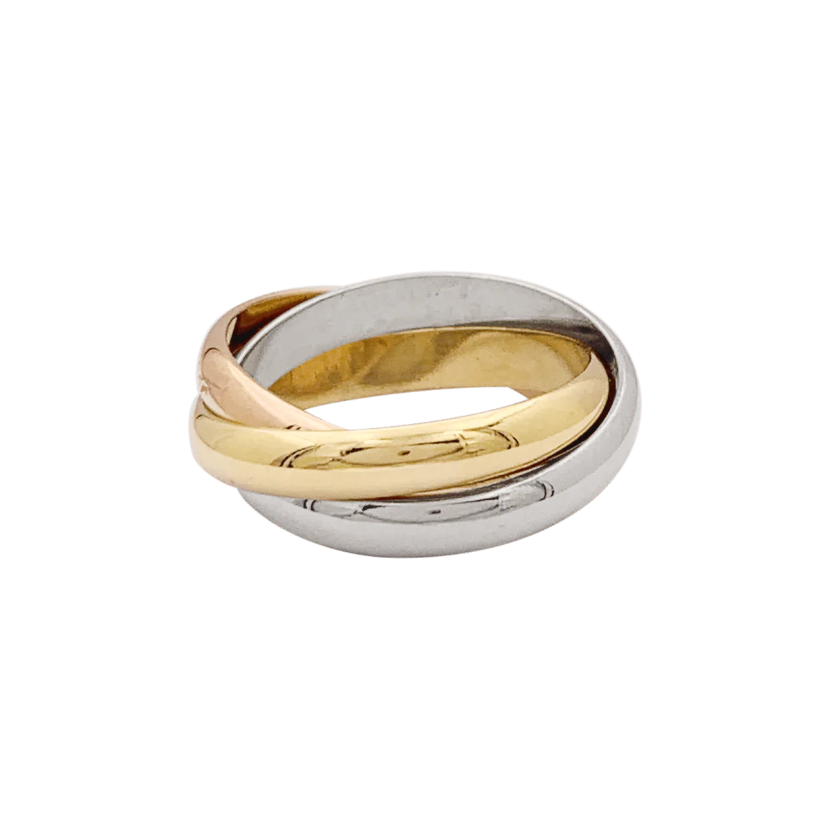 Bague Alliance CARTIER "Trinity Classique" en or rose, or jaune et or blanc - Image 5