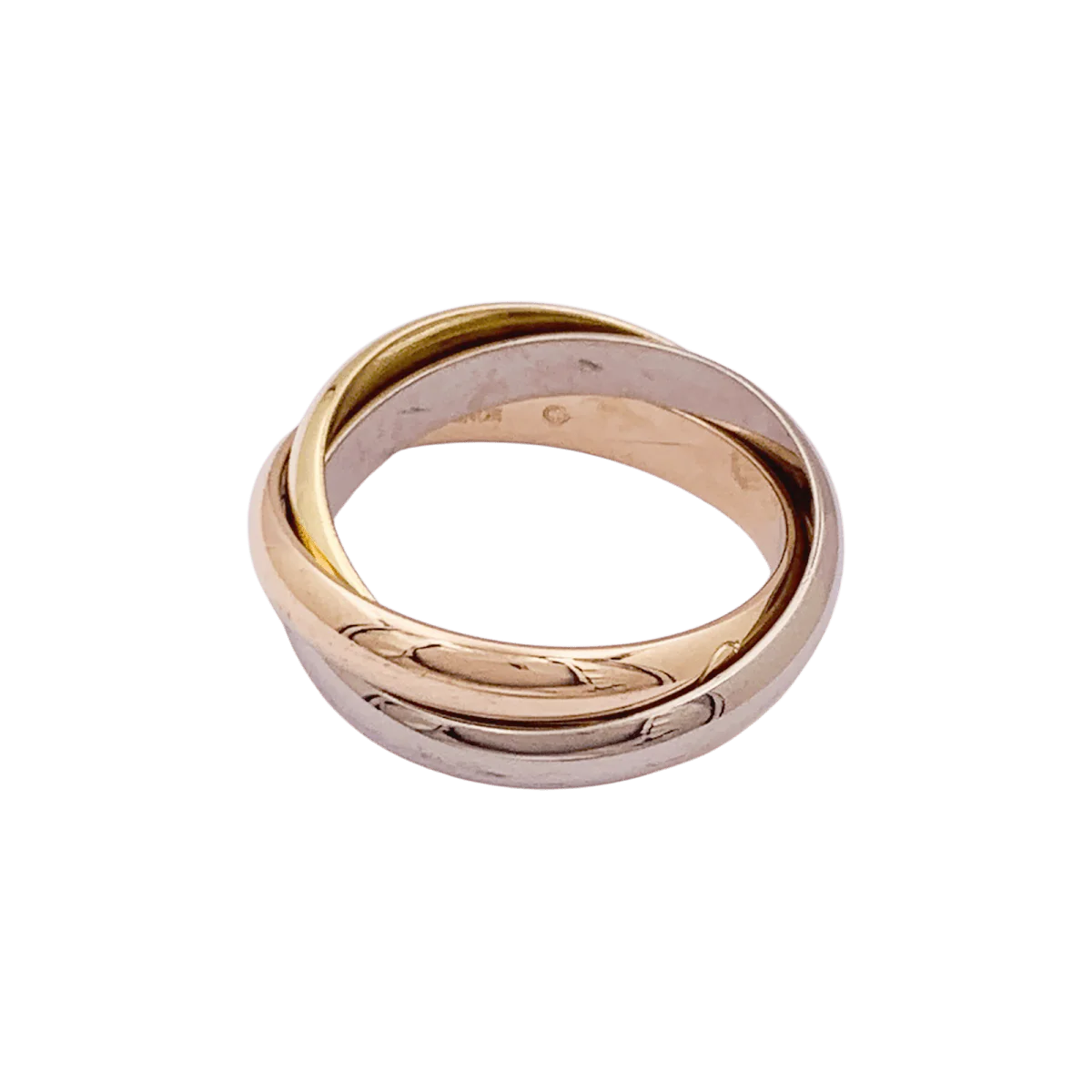 Bague Alliance CARTIER "Trinity Classique" en or rose, or jaune et or blanc - Image 4