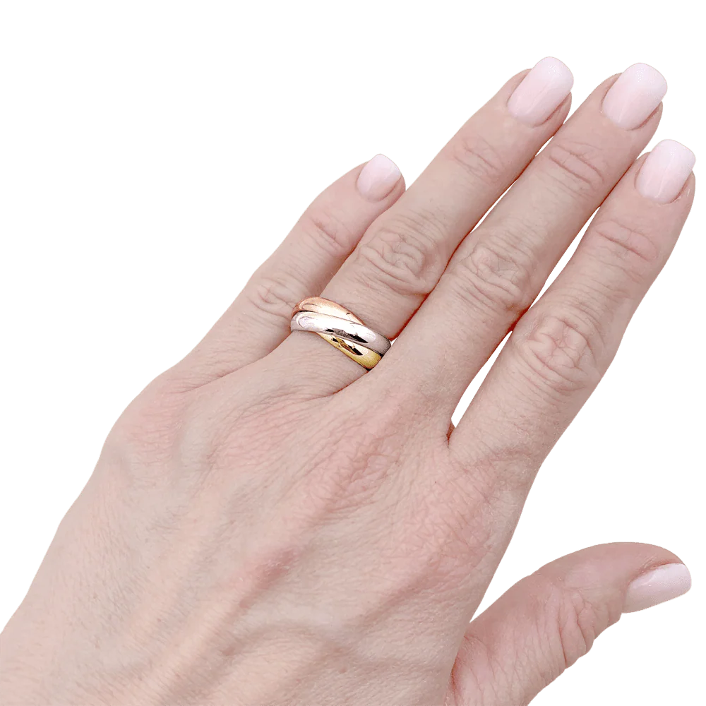 Bague Alliance CARTIER "Trinity" en or jaune, or blanc et or rose - Image 2