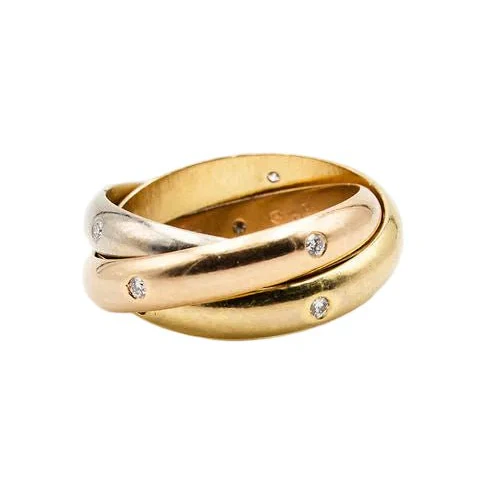Bague Alliance CARTIER "Trinity" en or jaune, or blanc, or rose et diamants - Image 3