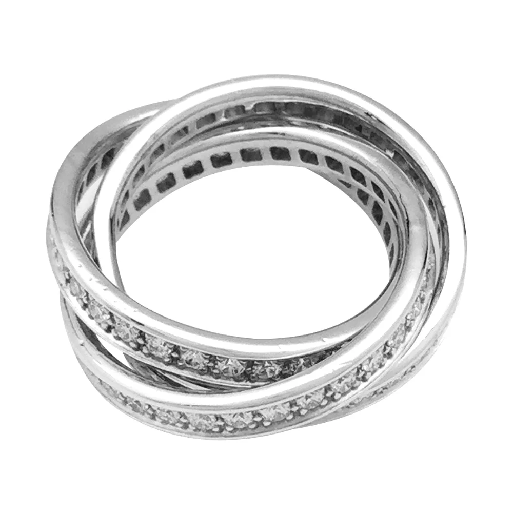 Bague Cartier, "Trinity", en or blanc et diamants - Image 2
