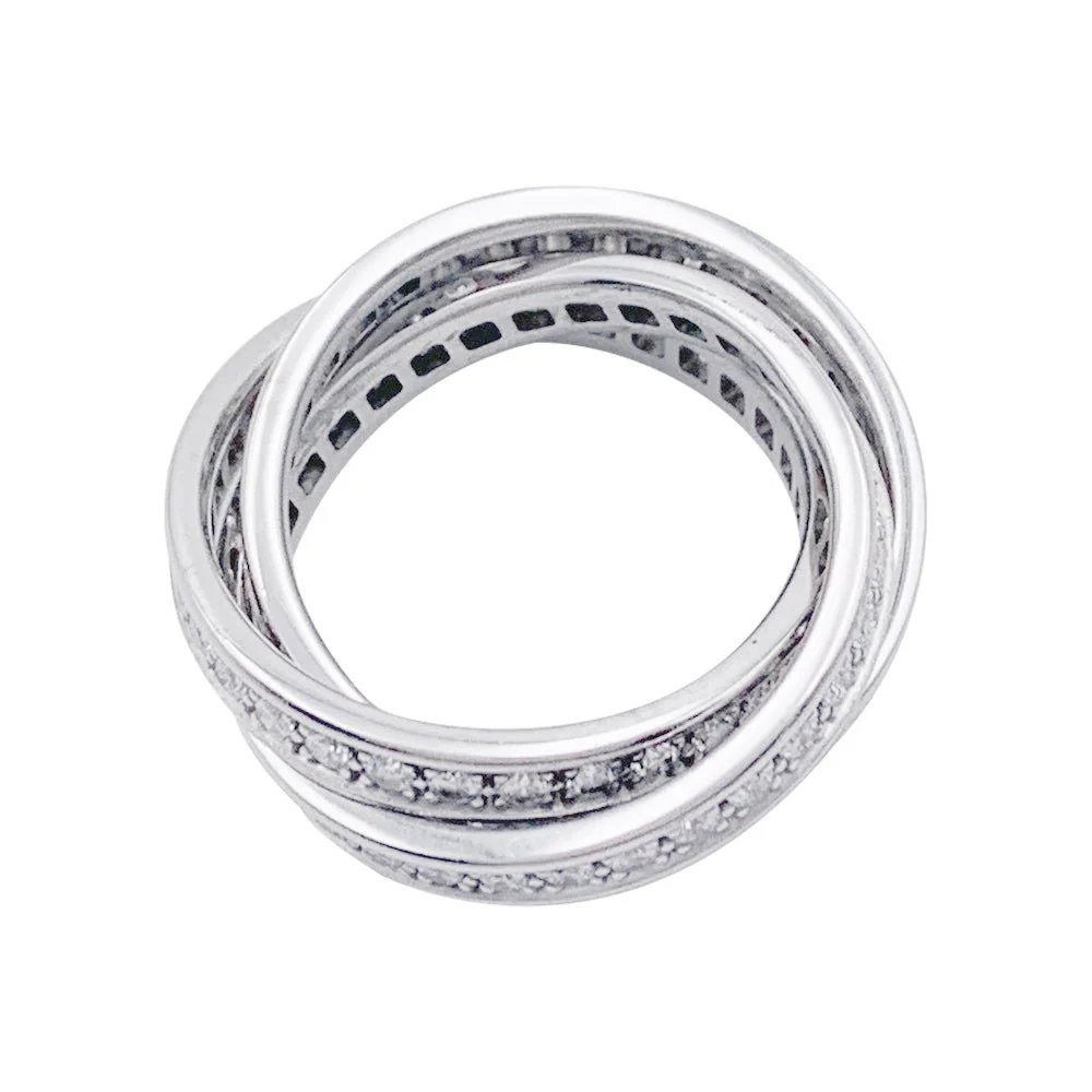 Bague Cartier, "Trinity", en or blanc et diamants - Image 3