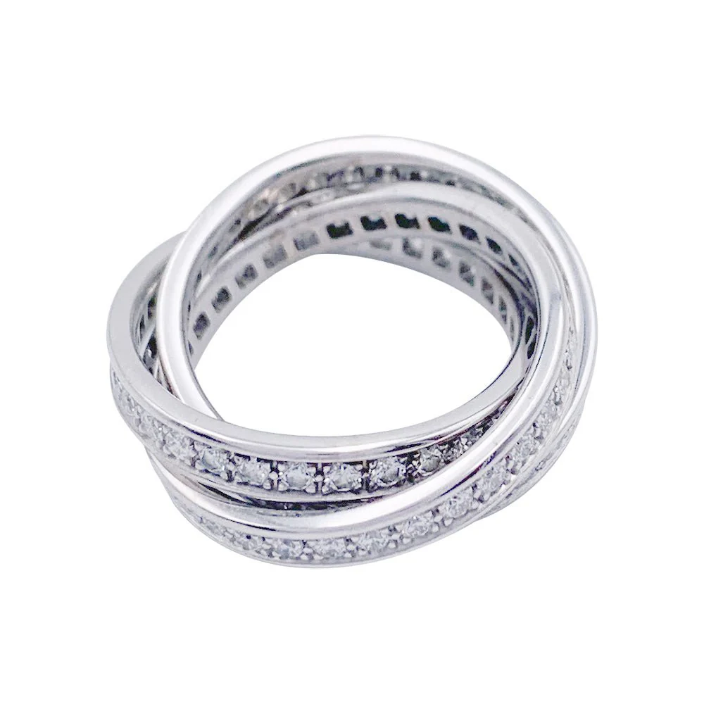 Bague Cartier, "Trinity", en or blanc et diamants - Image 4