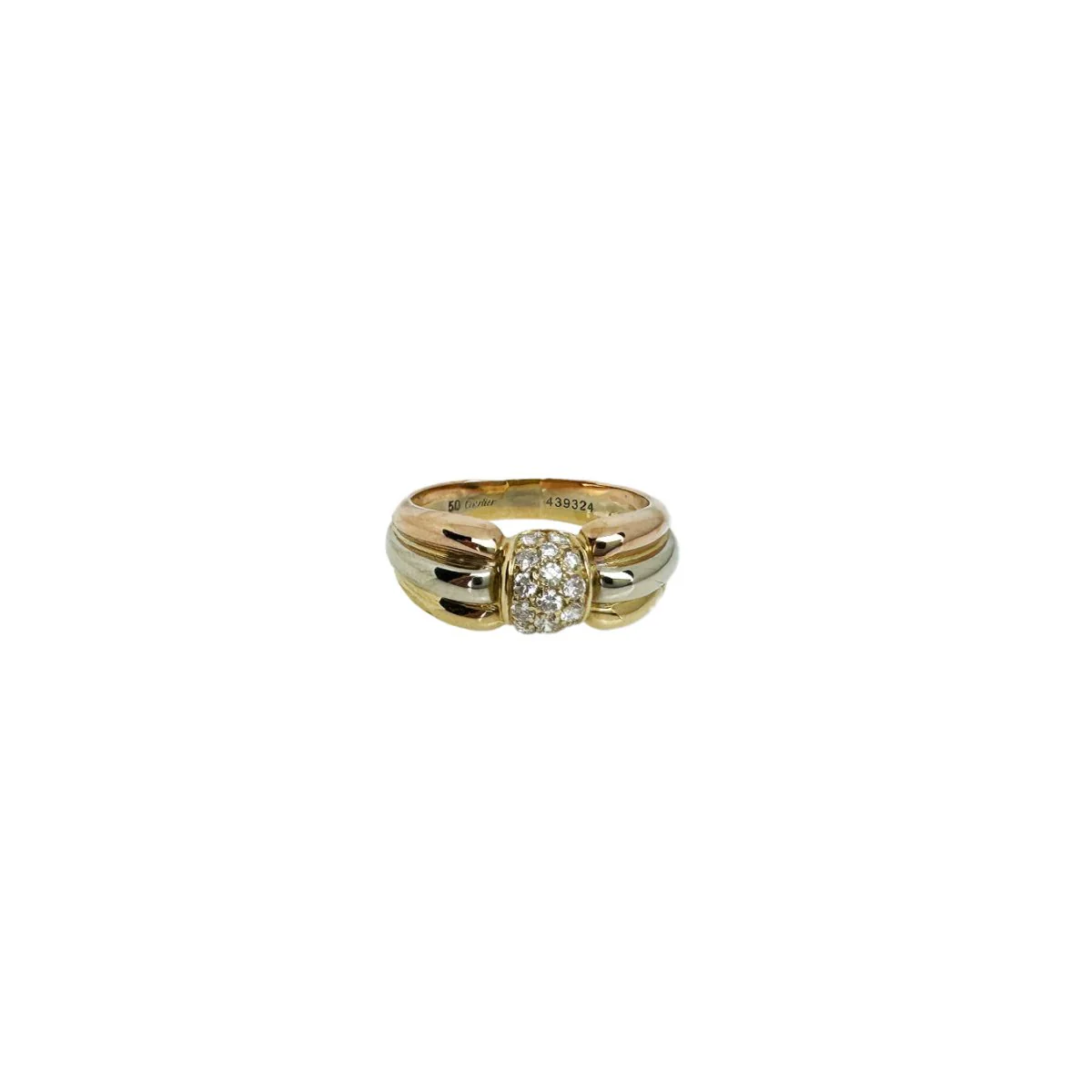 Bague Jonc CARTIER "Trinity Livia" en or jaune, or blanc, or rose et diamants