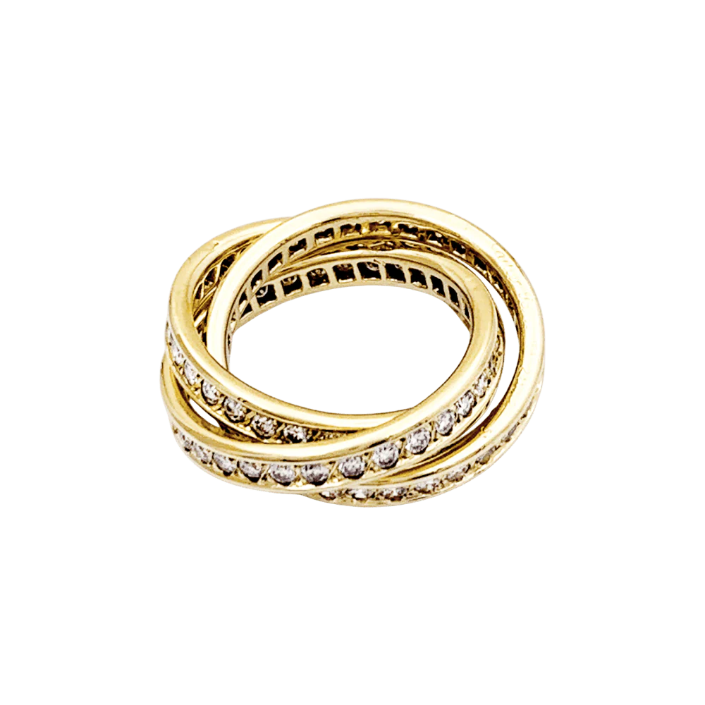 Bague Alliance CARTIER "Trinity" en or jaune et diamants - Image 3