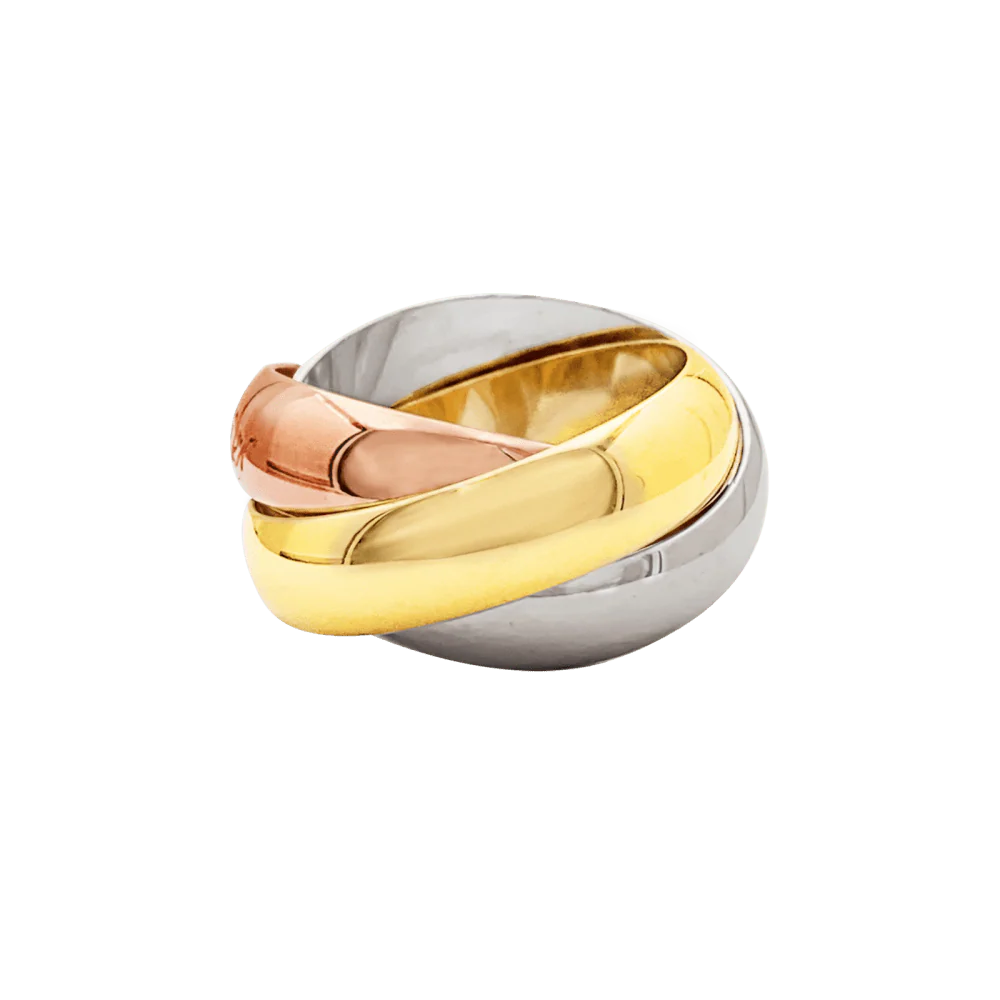 Bague Alliance CARTIER "Trinity" en or blanc, or jaune et or rose - Image 4