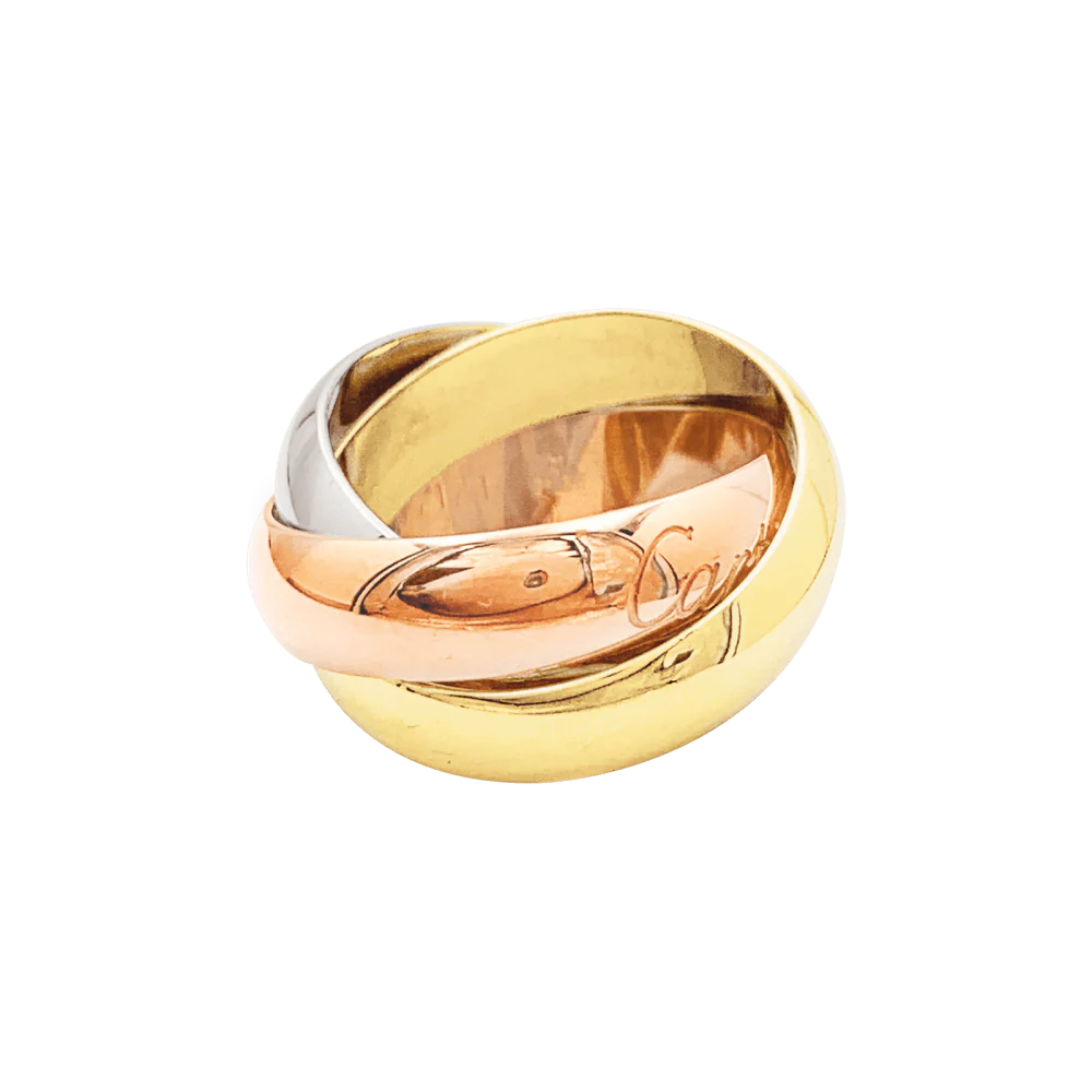 Bague Alliance CARTIER "Trinity" en or blanc, or jaune et or rose - Image 5
