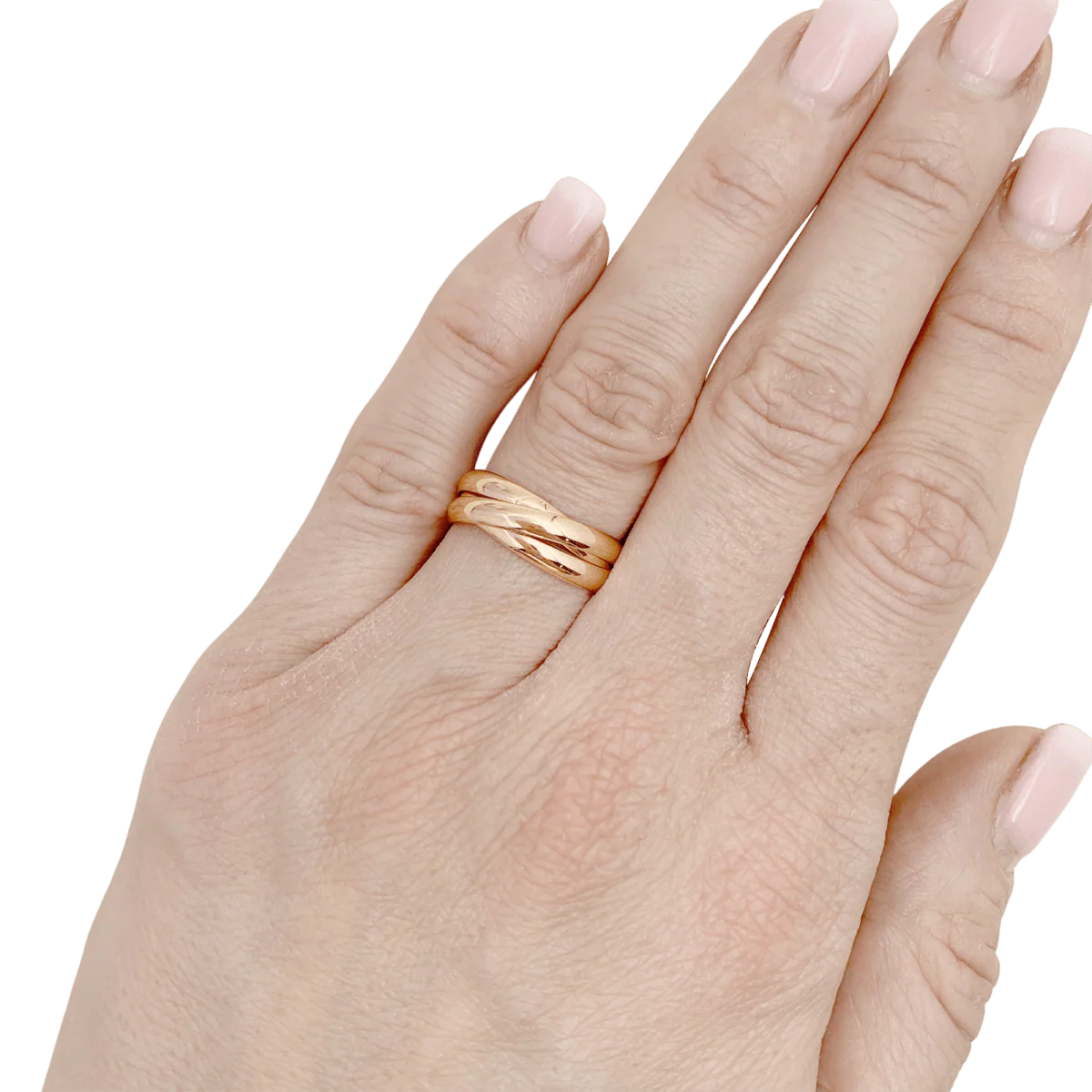 Bague Alliance CARTIER "Trinity" en or rose - Image 2