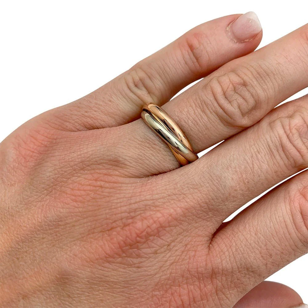Bague Alliance CARTIER "Trinity" en trois ors - Image 2