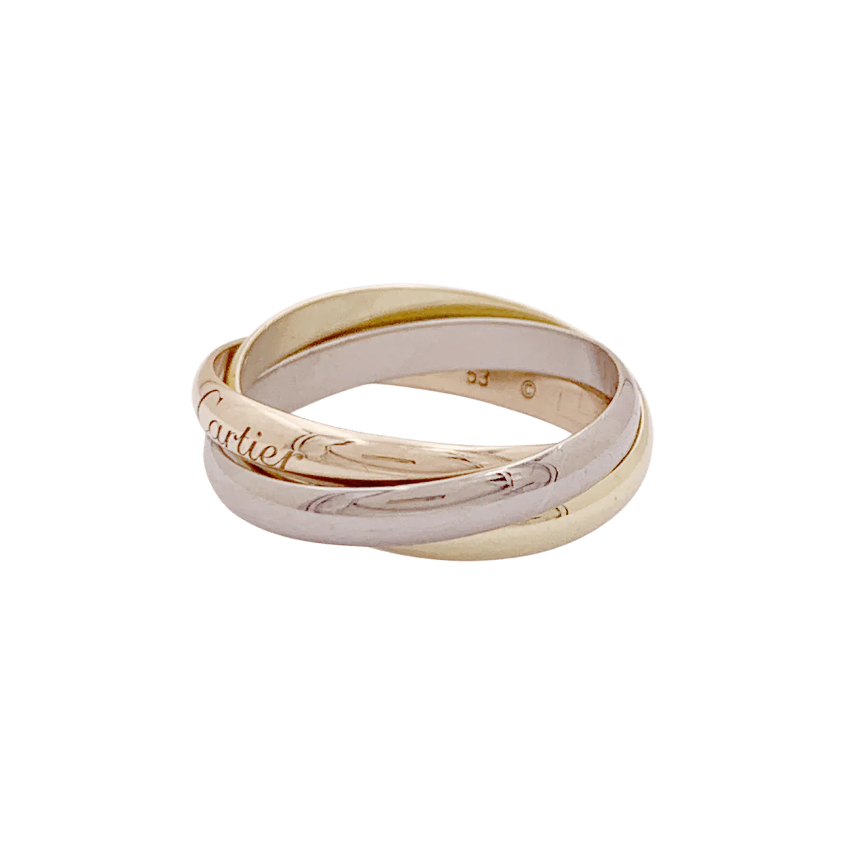 Bague Alliance CARTIER "Trinity" en or jaune, or rose et or blanc - Image 4