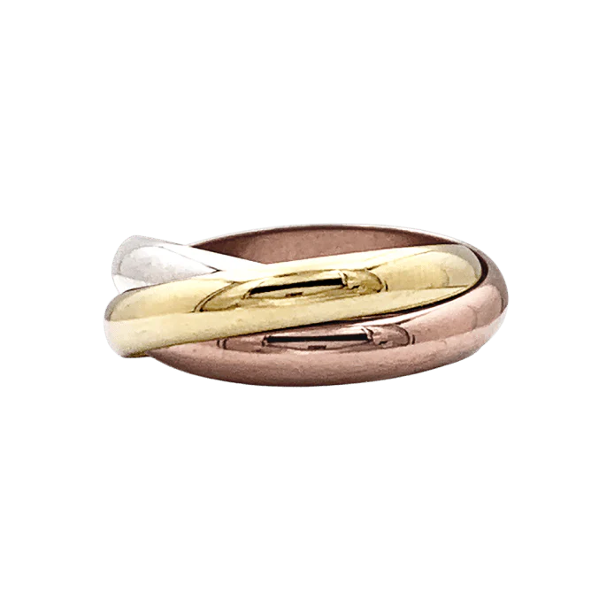 Bague Alliance CARTIER "Trinity" en or jaune, or blanc et or rose