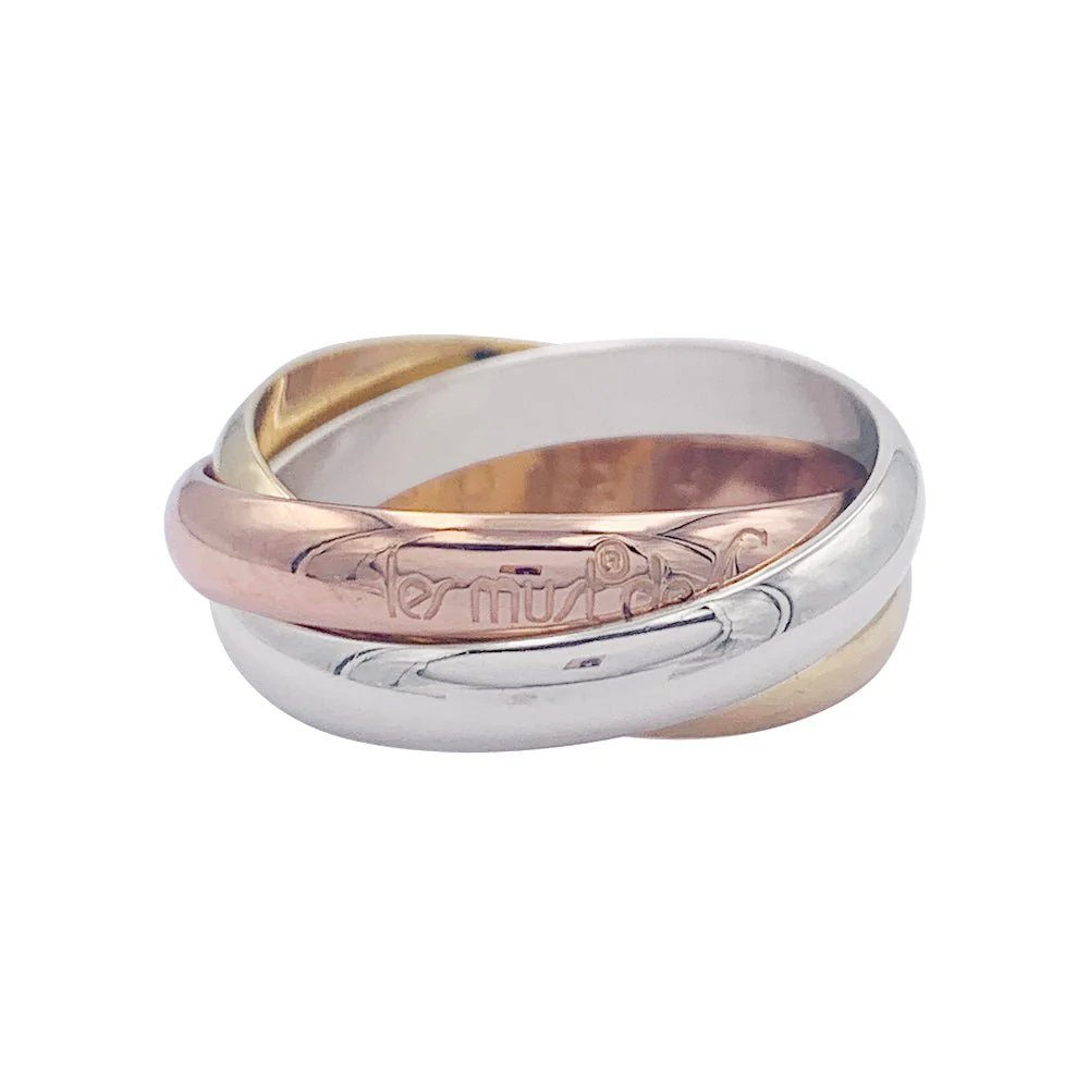 Bague Alliance CARTIER "Trinity" en trois ors