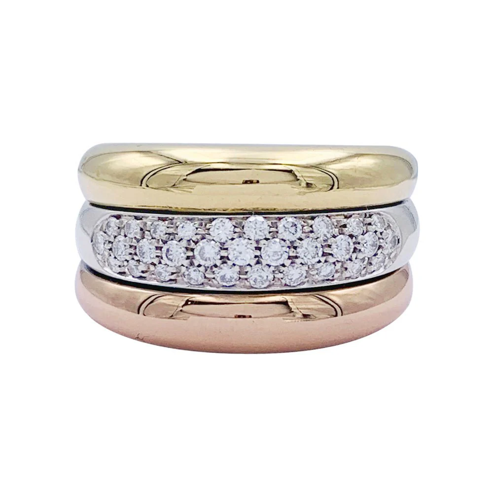 Bague Cartier trois ors et diamants