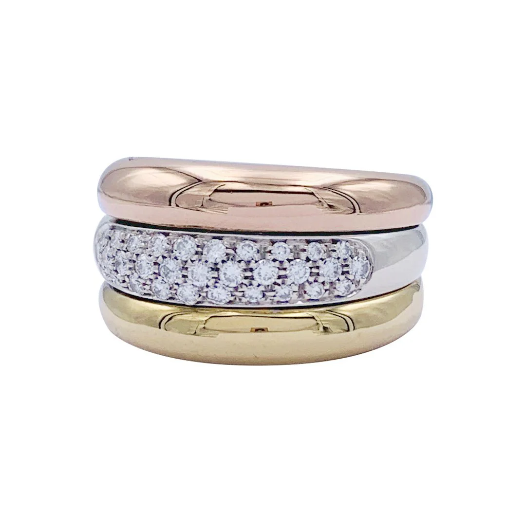 Bague Cartier trois ors et diamants - Image 2