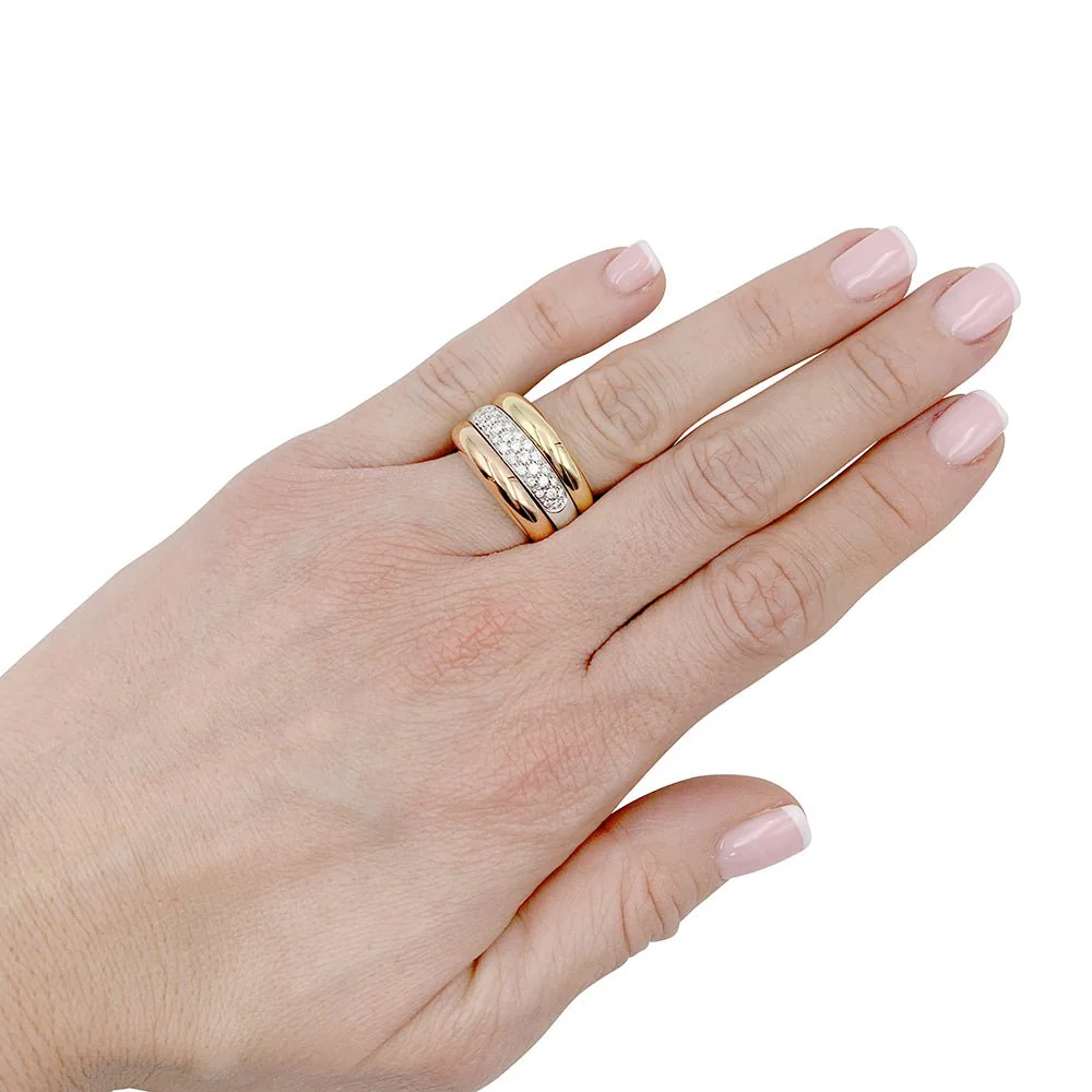 Bague Cartier trois ors et diamants - Image 3