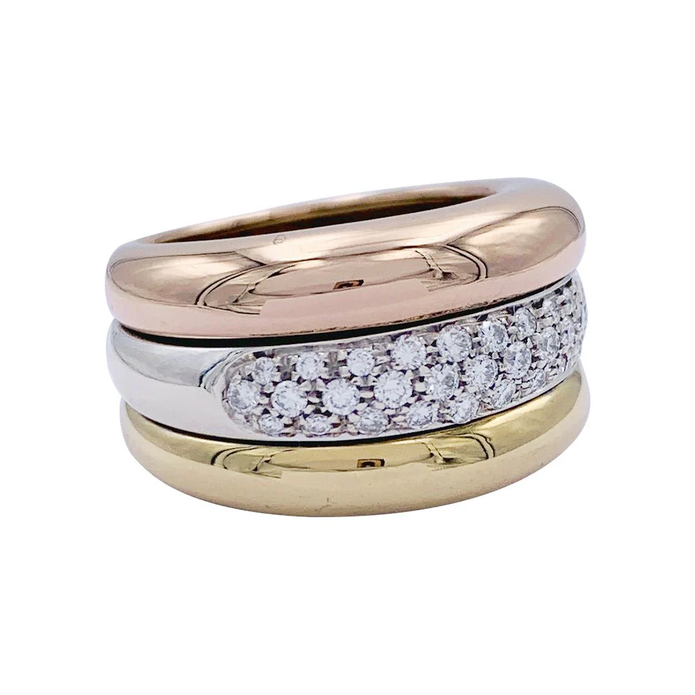 Bague Cartier trois ors et diamants - Image 4