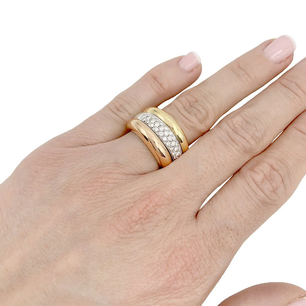 Bague Cartier trois ors et diamants - Image 5