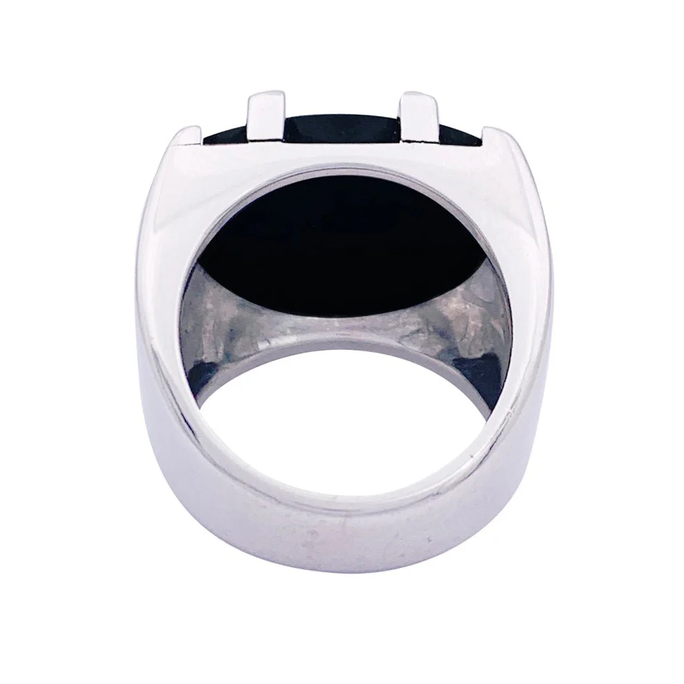 Bague Chevalière CARTIER "Baiser du Dragon", "Yijing" en or blanc et oeil de faucon - Image 3