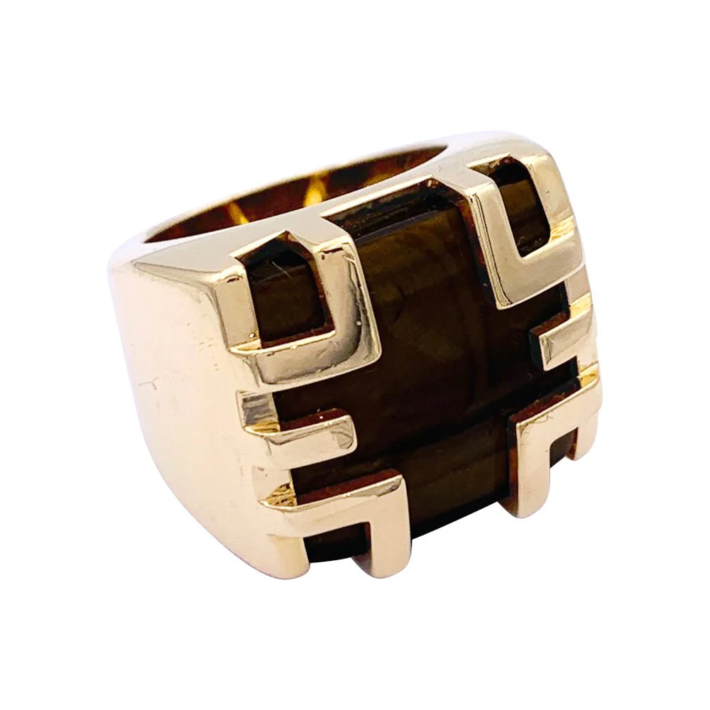 Bague CARTIER "Yijing" en or jaune et oeil de tigre - Image 2