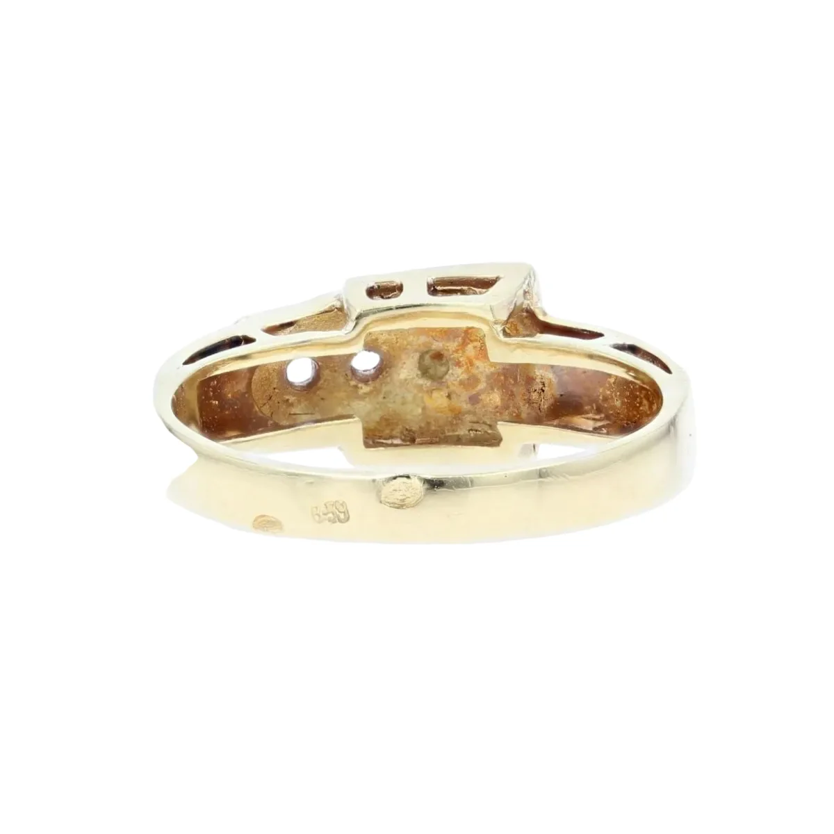 Bague Bandeau en or jaune et émail - Image 4