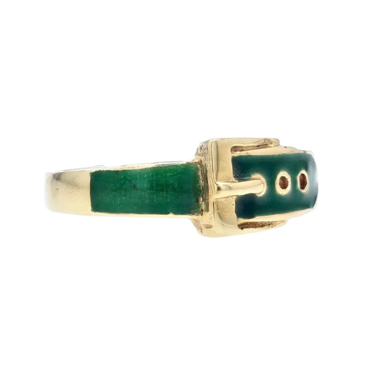 Bague Bandeau en or jaune et émail - Image 5