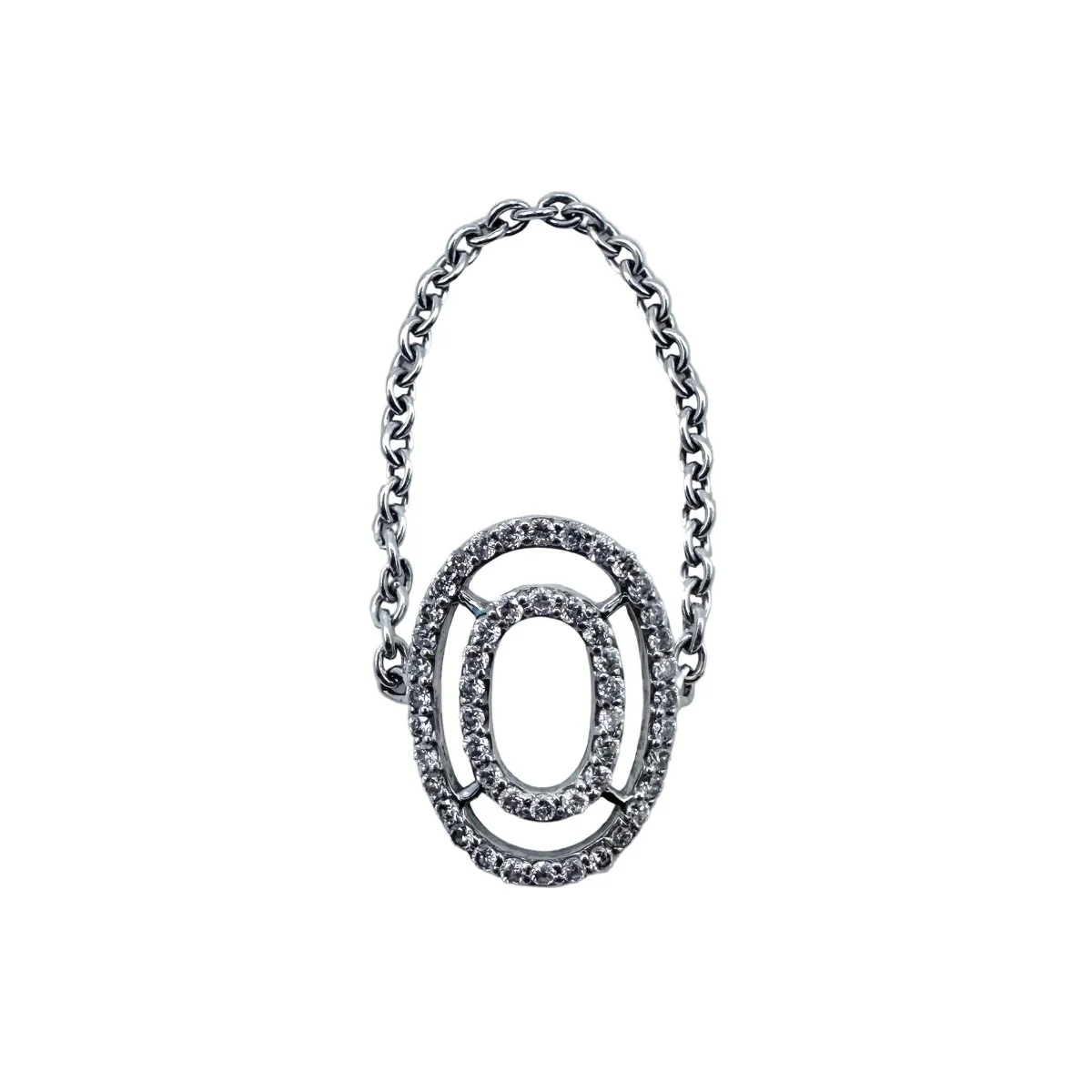 Bague Chaîne en or blanc et diamants