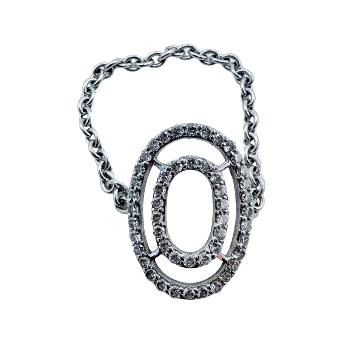 Bague Chaîne en or blanc et diamants - Image 3
