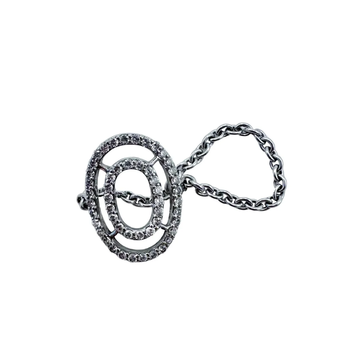Bague Chaîne en or blanc et diamants - Image 4