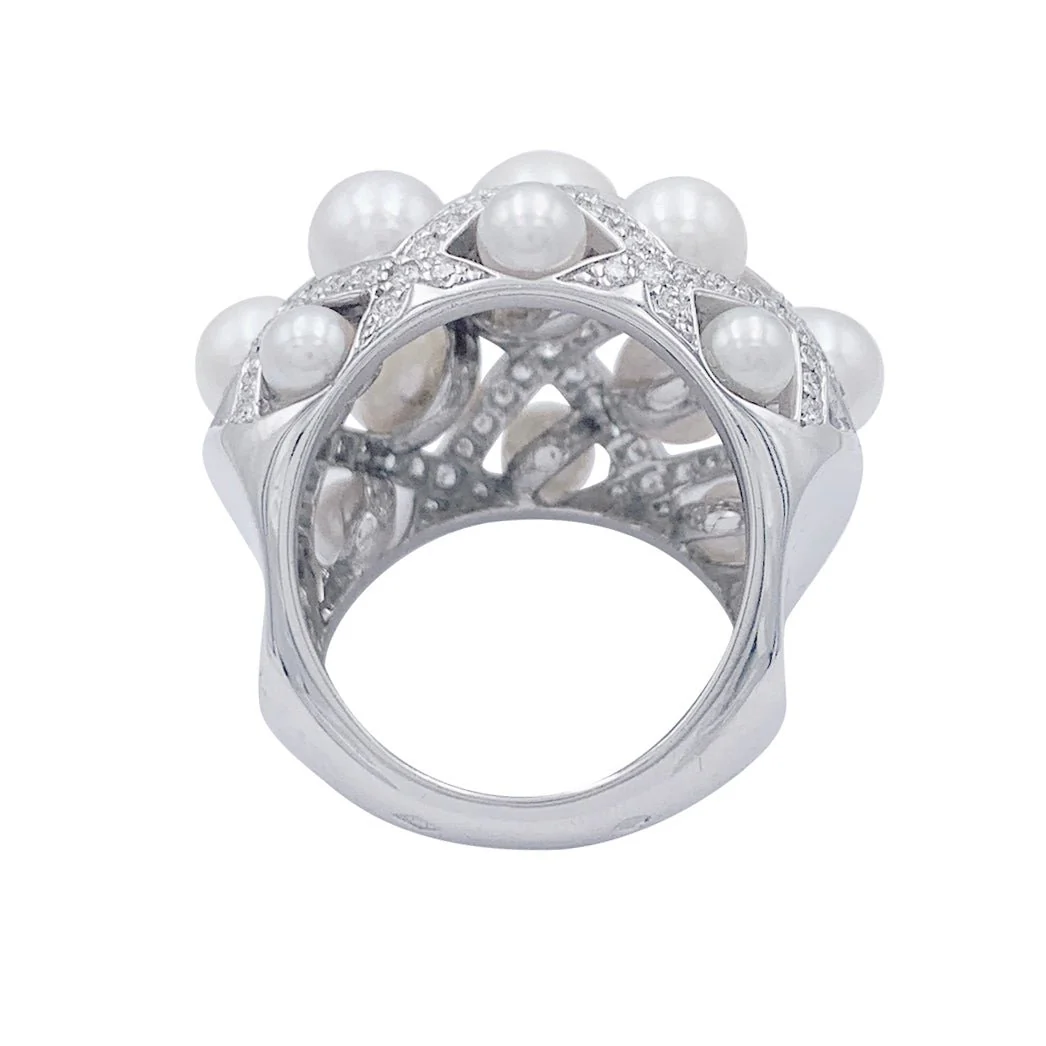 Bague Chanel, "Baroque", or blanc, diamants, perles de culture - Image 4