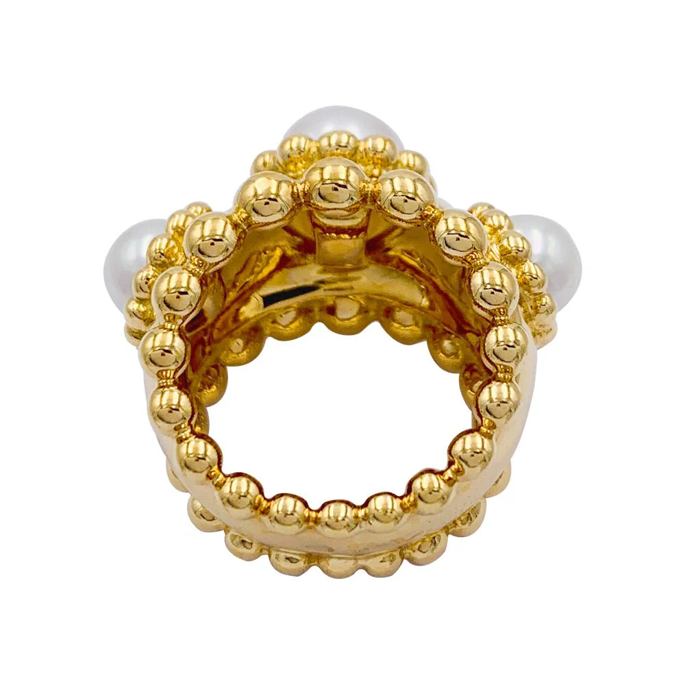 Bague Chanel, "Baroque", or jaune, perles - Image 4