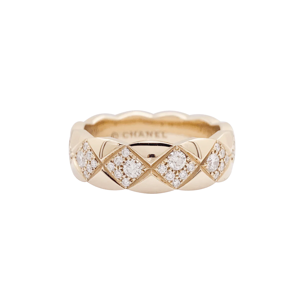 Bague CHANEL, "Coco Crush", en or beige et diamant