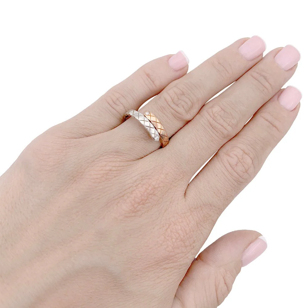 Bague CHANEL "Coco Crush Toi et Moi" en or blanc, or rose et diamants - Image 4
