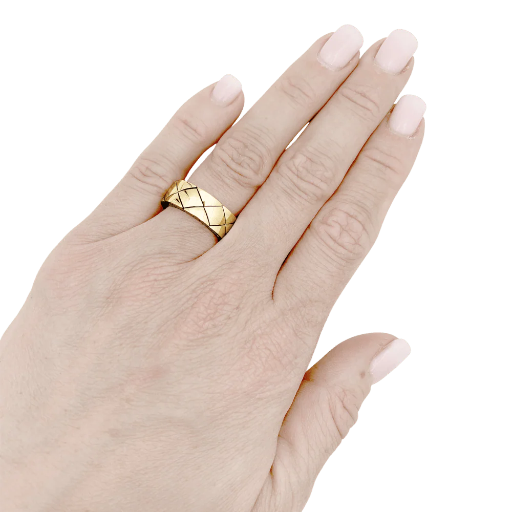 Bague CHANEL "Matelassé" en or jaune - Image 2