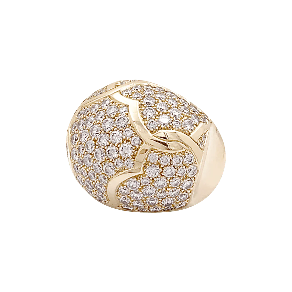 Bague Dôme CHANEL "Profil de Camélia" en or jaune et diamants - Image 3