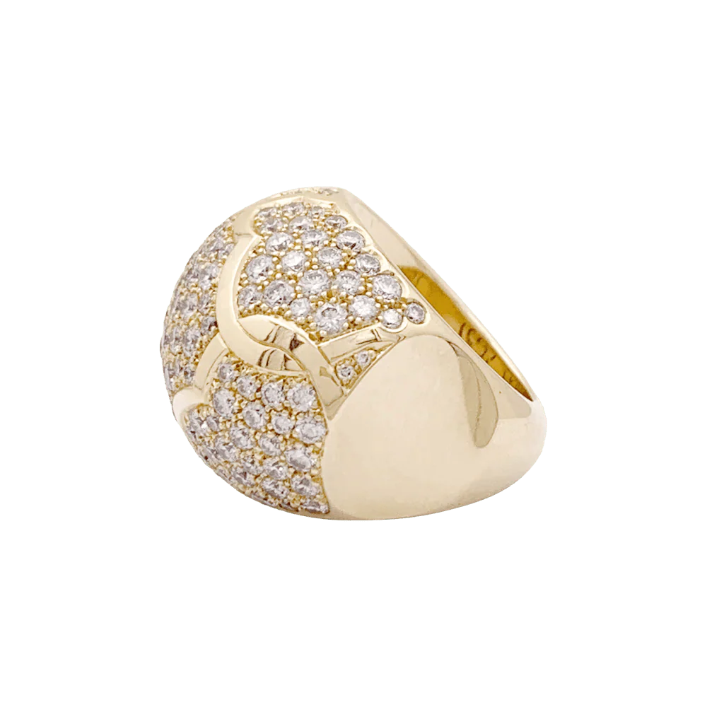 Bague Dôme CHANEL "Profil de Camélia" en or jaune et diamants - Image 4
