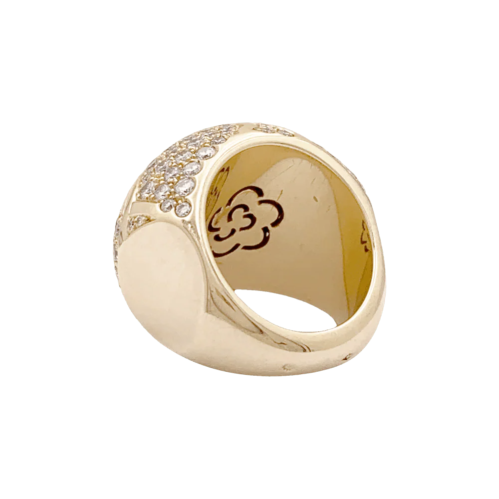 Bague Dôme CHANEL "Profil de Camélia" en or jaune et diamants - Image 8