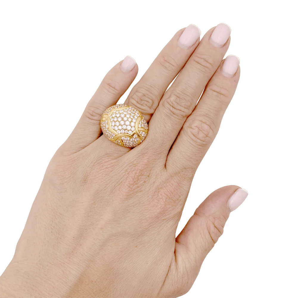 Bague Dôme CHANEL "Profil de Camelia" en or jaune et diamants - Image 2