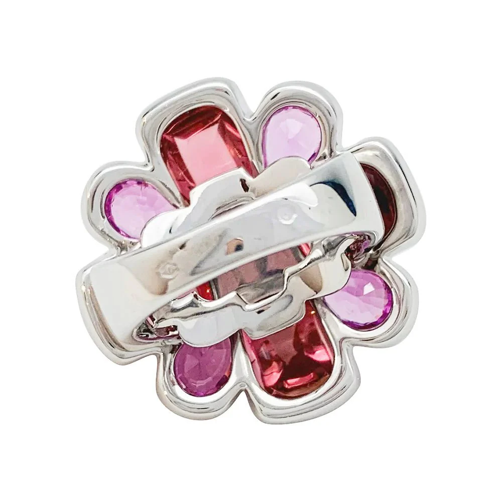 Bague CHANEL "San Marco" en or blanc, perle, saphirs roses, tourmalines roses et diamants - Image 3