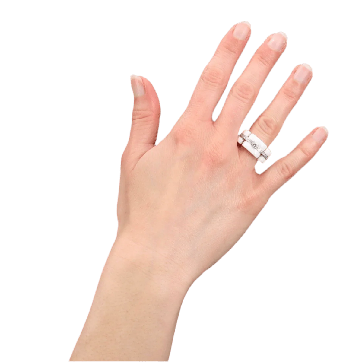 Bague Alliance CHANEL "Ultra" en or blanc, céramique et diamants - Image 2