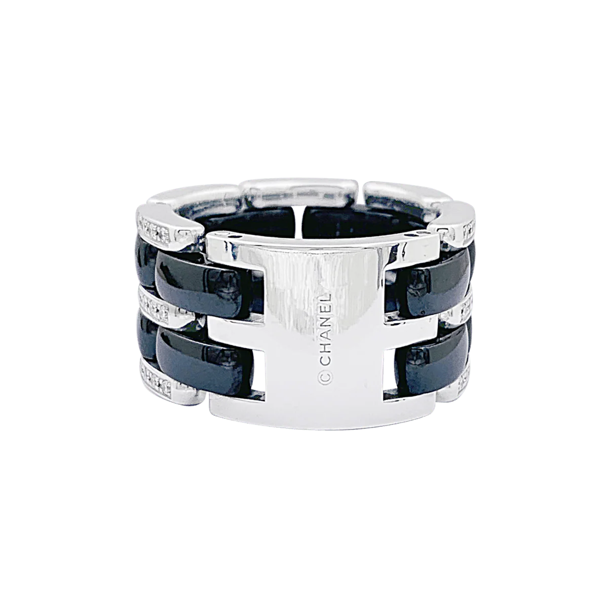 Bague CHANEL "Ultra" en or blanc, céramique noire et diamants - Image 5