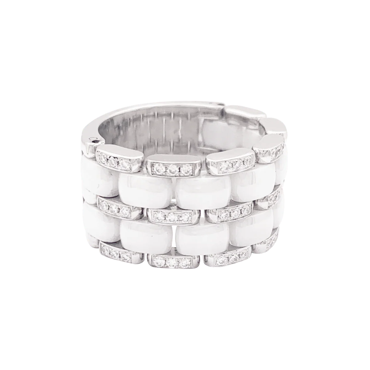 Bague CHANEL "Ultra", or blanc, céramique blanche et diamants - Image 3