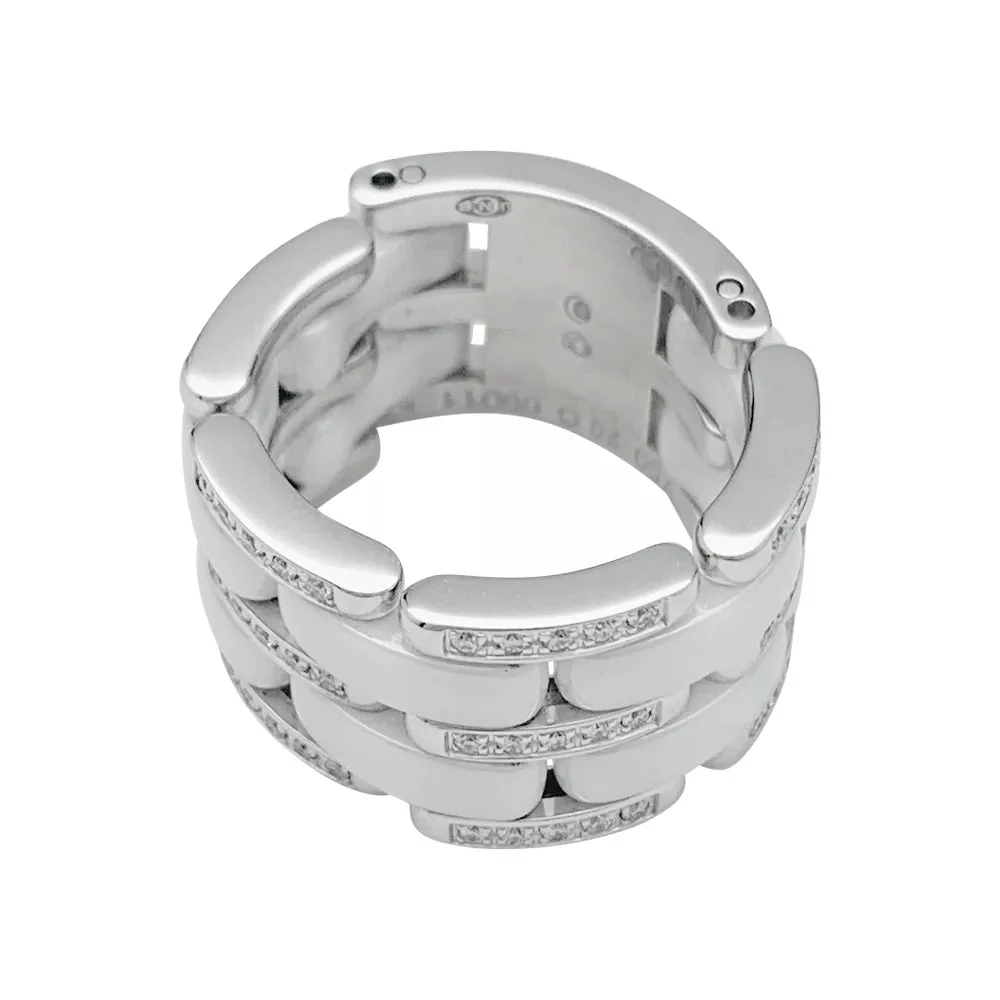 Bague Chanel, "Ultra", or blanc, céramique blanche et diamants. - Image 3