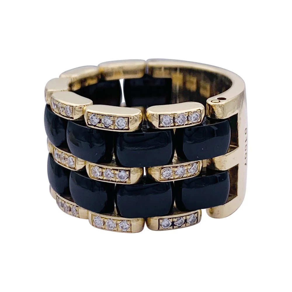 Bague CHANEL "Ultra" en or jaune , céramique et diamants - Image 4
