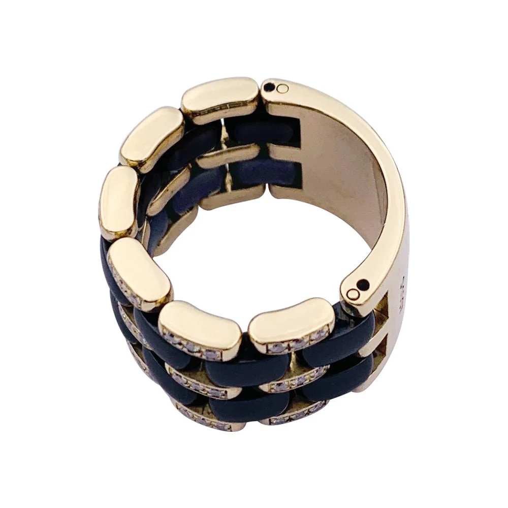 Bague CHANEL "Ultra" en or jaune , céramique et diamants - Image 5
