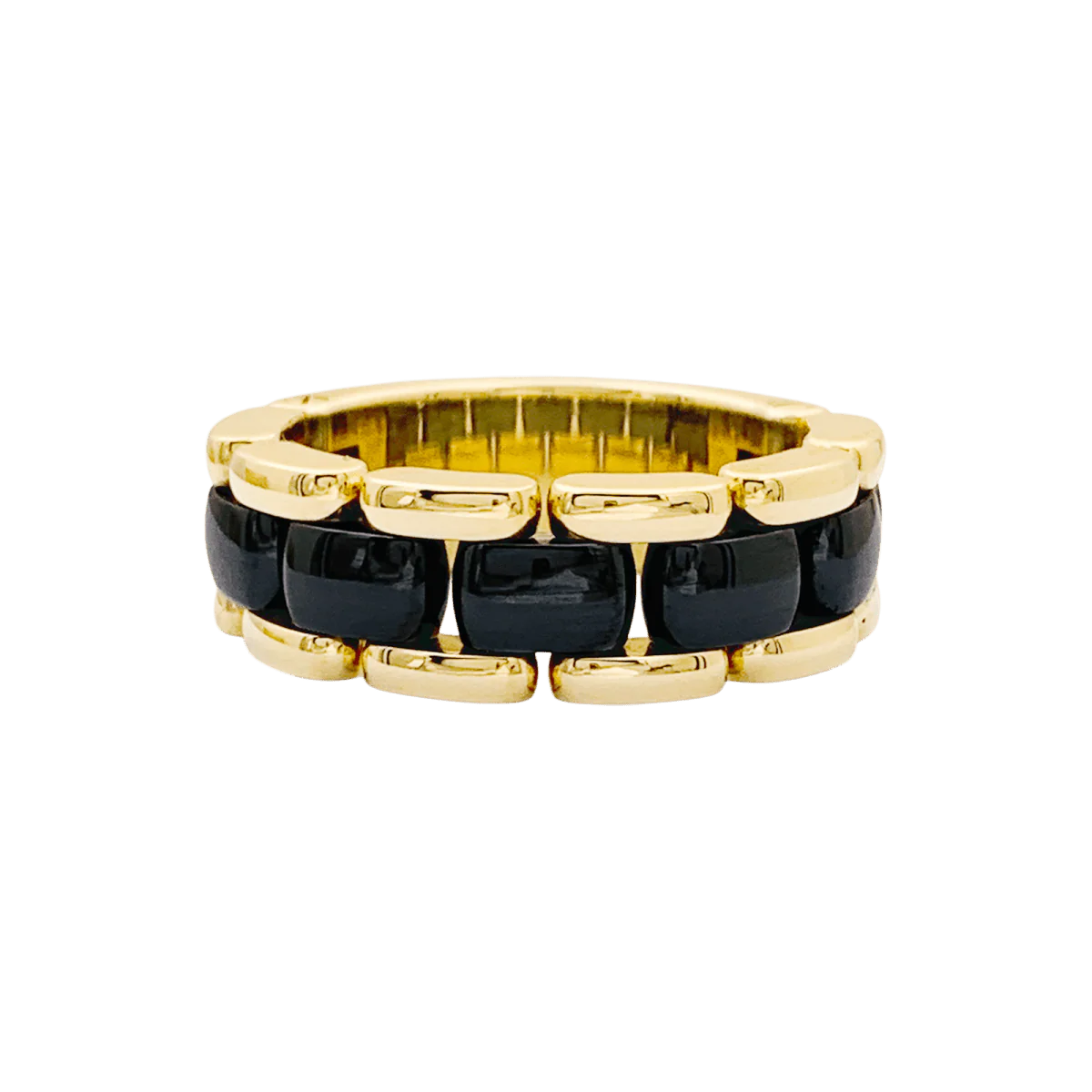 Bague Bandeau CHANEL "Ultra" or jaune et céramique
