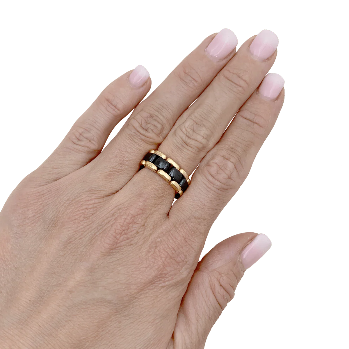 Bague Bandeau CHANEL "Ultra" or jaune et céramique - Image 2
