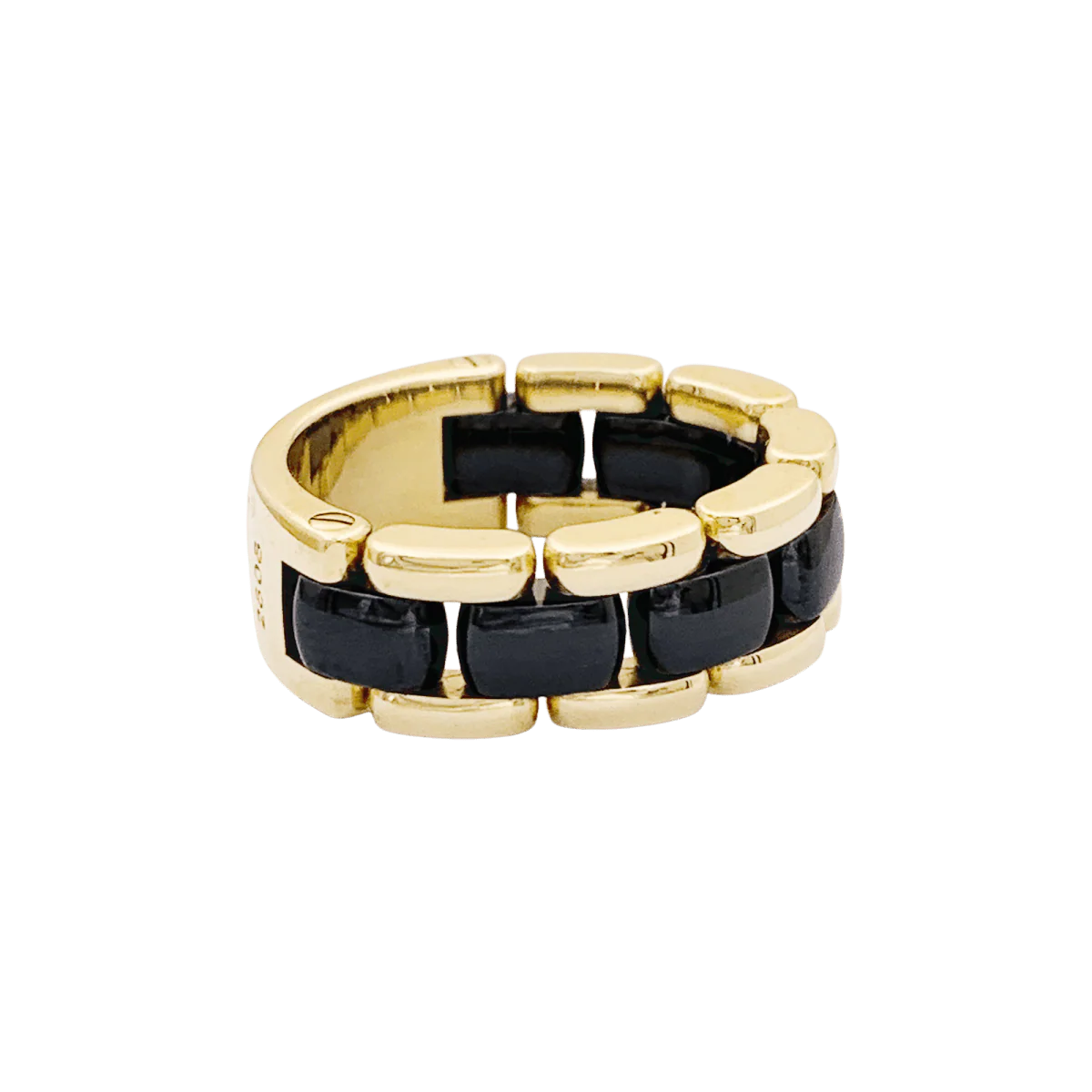 Bague Bandeau CHANEL "Ultra" or jaune et céramique - Image 3